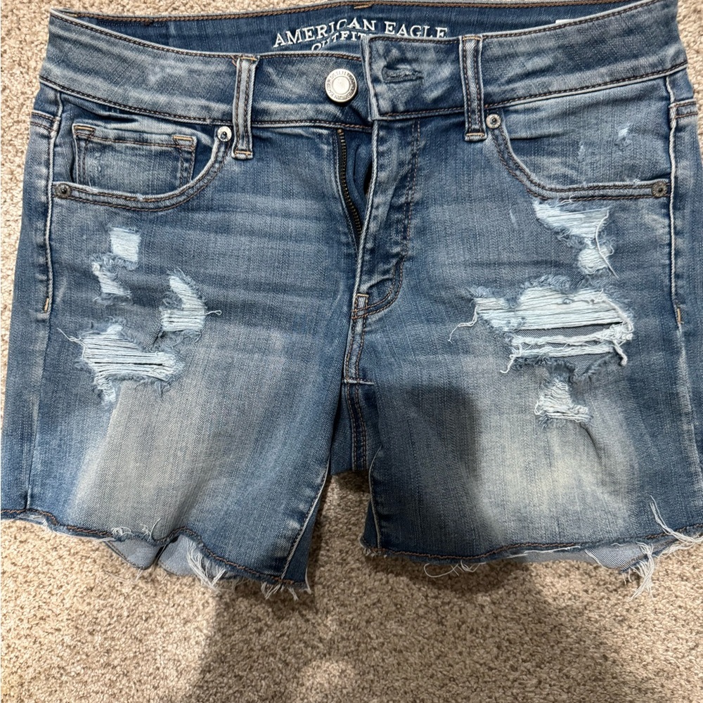 American Eagle Super Stretch MIDI Jean Shorts Size 8